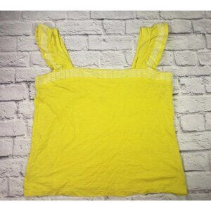 NWT St Johns Bay Womens Size XXL Yellow Tank Top Blouse Ruffles